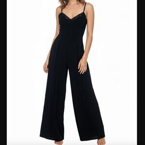 Intimately Free People Wide Leg Jumpsuit Slip Lace Bust Small EUC Black Women's